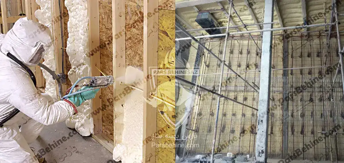 عایق دیوار لابی و سالن اجتماعات فوم پاششی