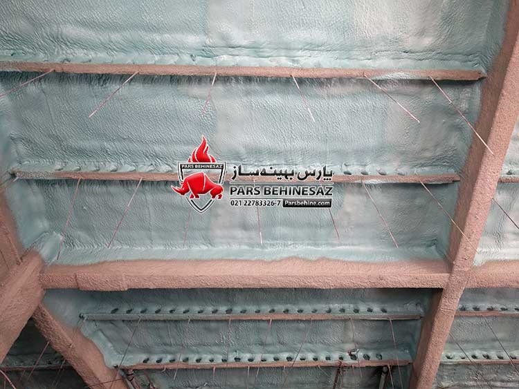 فوم پاششی پلی یورتان عایق حرارتی سقف پارکینگ شهرک غرب زرافشان